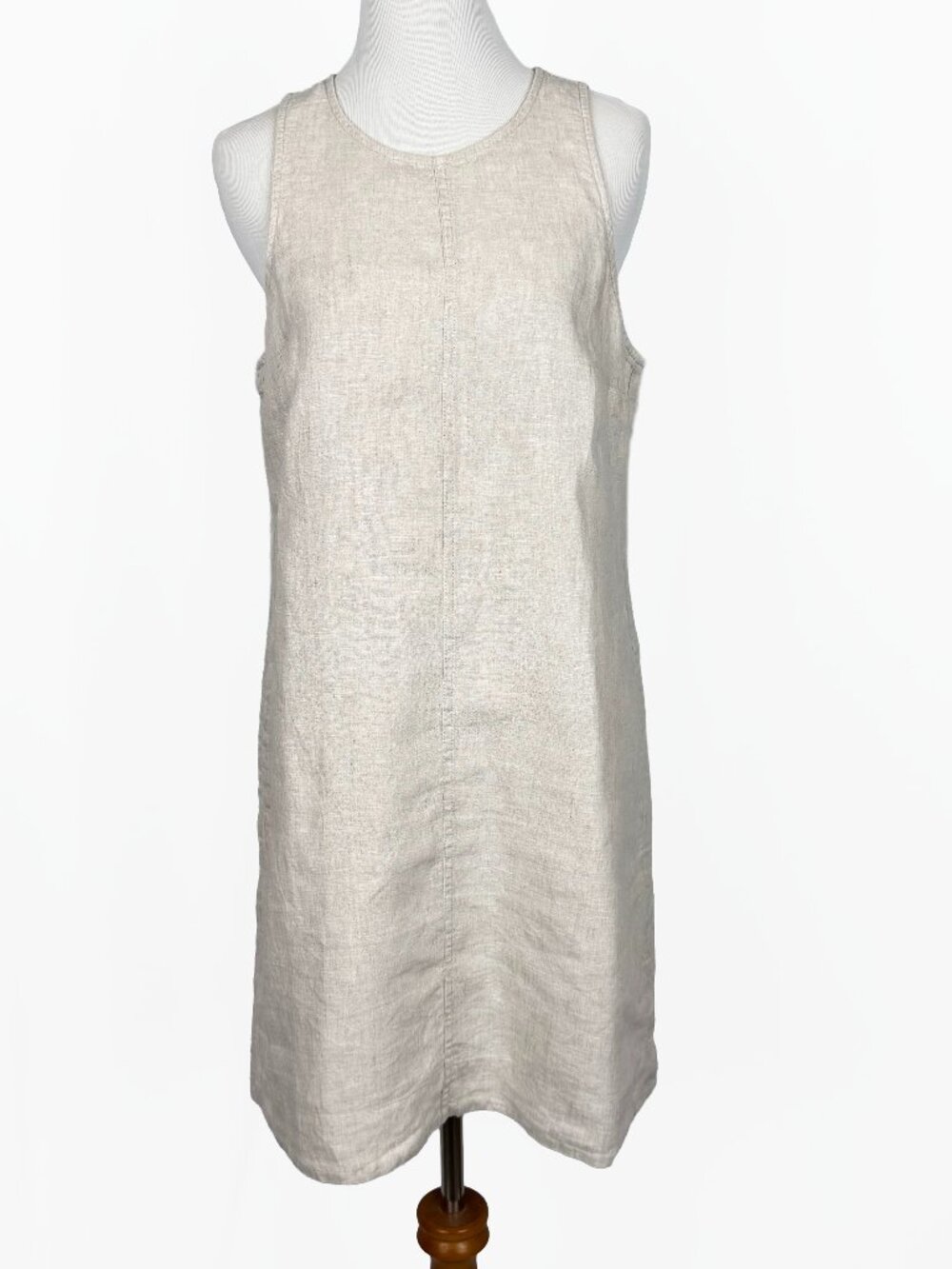 J.Crew Size XS Beige Pink Linen Sleeveless Shift Dress Mini Summer